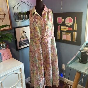 Fate embroidered multi color sleeveless dress